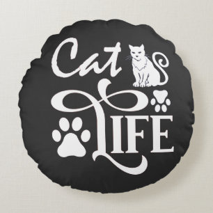 Indoor Pet Kitty Round Pillow