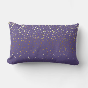 Indoor Petite Golden Stars Lumbar Pillow-Amestyst Pillow