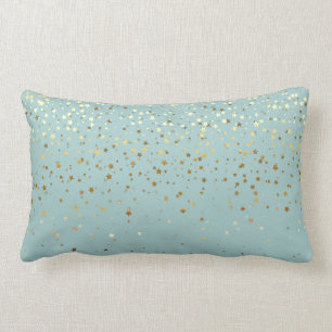 Indoor Petite Golden Stars Lumbar Pillow-Bay Blue Pillow