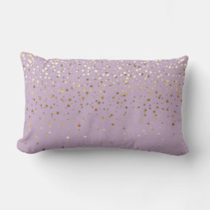 Indoor Petite Golden Stars Lumbar Pillow-Lavender Pillow