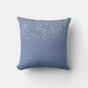Indoor Petite Golden Stars Square Pillow-Blue Throw Pillow