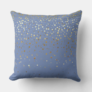 Indoor Petite Golden Stars Square Pillow-Blue Throw Pillow