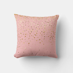 Indoor Petite Golden Stars Square Pillow-Carnation Throw Pillow