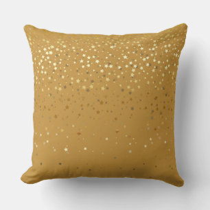 Indoor Petite Golden Stars Square Pillow-Gold Throw Pillow