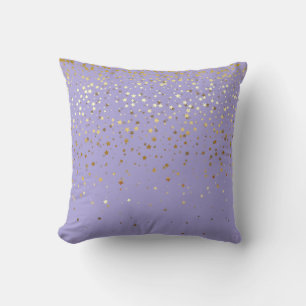 Indoor Petite Golden Stars Square Pillow-Lavender Throw Pillow
