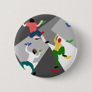 Indoor Rock Climbing 2 Inch Round Button