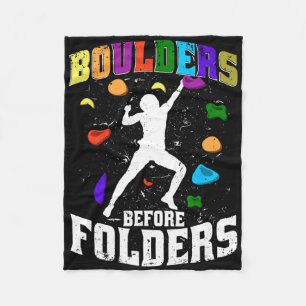 Indoor Rock Climbing Boulders Before Folders Fleece Blanket