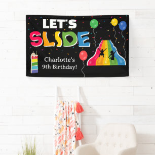 Indoor Slide Park Kids Playground Birthday Party Banner