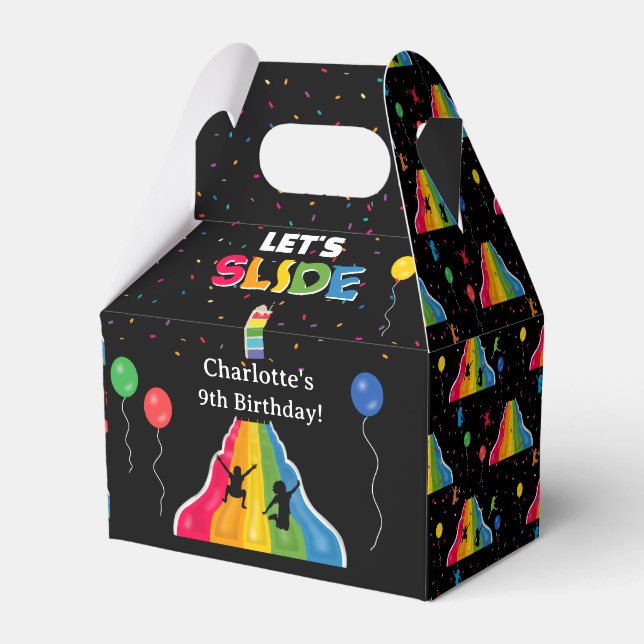 Indoor Slide Park Kids Playground Birthday Party Favor Box (Front Side)