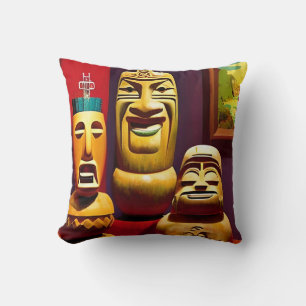Indoor Tiki Life Ken Gauge Art Throw Pillow