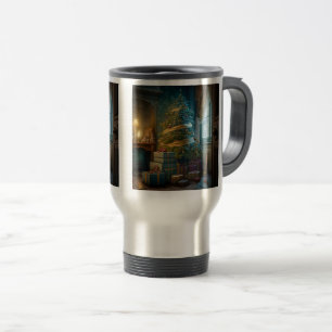 Indoors Christmas Tree Travel/Commuter Mug, 15 oz Travel Mug