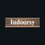 Indoorsy Funny Retro Wood Grain Panelling Quote Desk Name Plate<br><div class="desc">A retro 1970s,  1980s design of wood grain panelling with the fun saying Indoorsy in simple letters.</div>