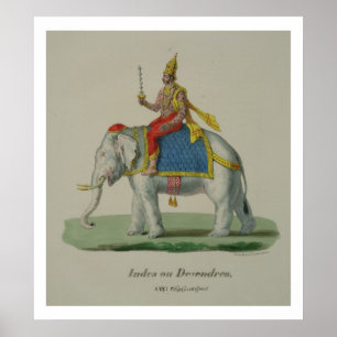 Indra, engraved by Marlet et Cie (colour litho) Poster