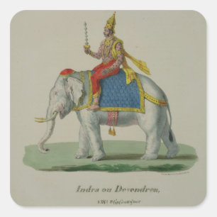 Indra, engraved by Marlet et Cie (colour litho) Square Sticker