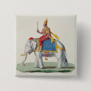 Indra or Devendra, from 'L'Inde francaise...', eng 2 Inch Square Button