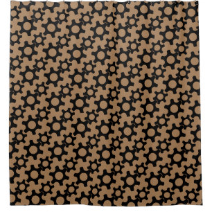 Inductrial Mens Brown and Black Shower Curtain