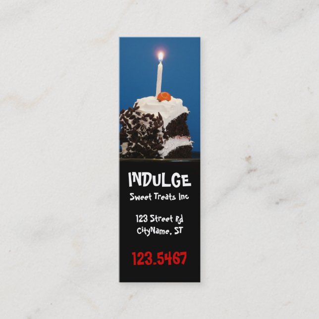 Indulge Bakery Business Card Bookmark (Front)