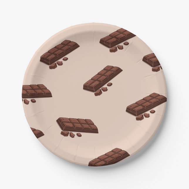 Indulge in Chocolate Bliss with Round Paper Plate (Front)