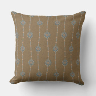 Indulgent Ophelia Floral Beads Chain Stripes Gold Throw Pillow