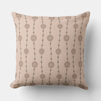 Indulgent Ophelia Floral Beads Chain Stripes Pink Throw Pillow