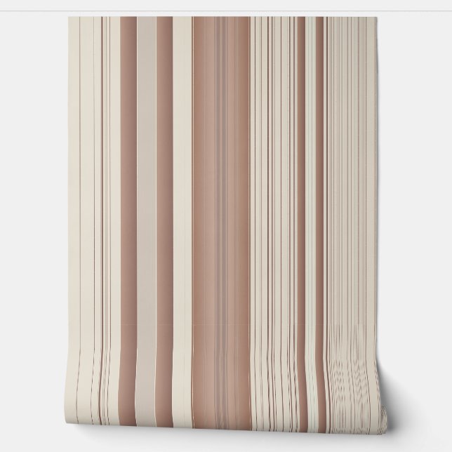 Indulgent Ophelia Warm Stripes Cream Wallpaper (Unrolling)