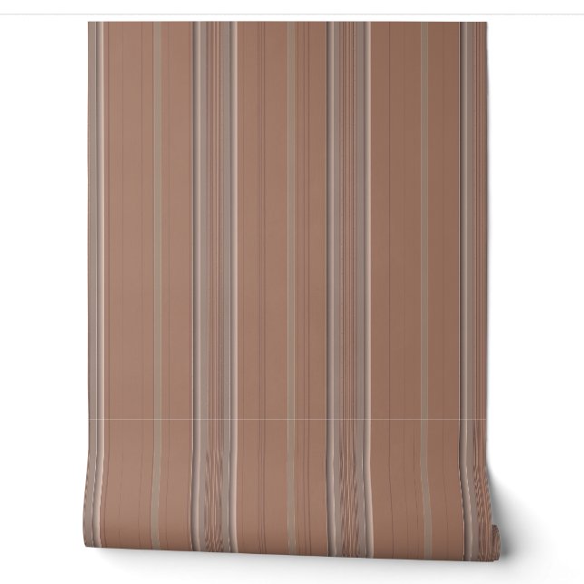 Indulgent Ophelia Warm Stripes Orange Brown Wallpaper (Unrolling)