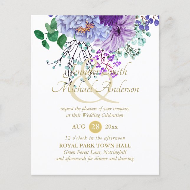 Indulgent Sapphire Blue Floral Bouquet Wedding (Front)