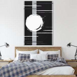 Industrial abstract art black white grey canvas print