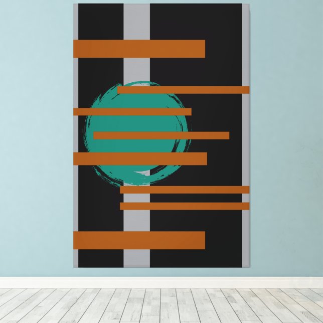 Industrial abstract art canvas print (Insitu(Wood Floor))