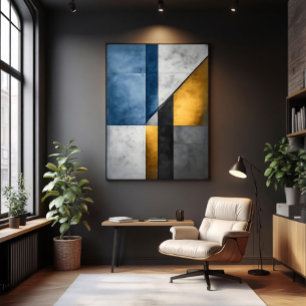 Industrial Abstract Geometric Block Canvas Print