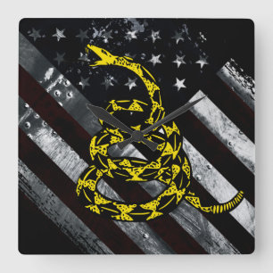 Industrial American Flag and Snake Clock