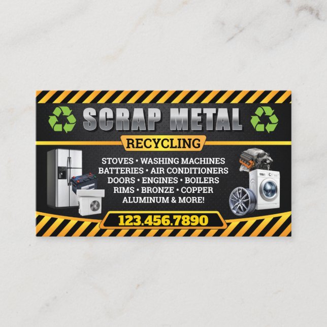 Industrial and Bilingual Scrap Metal Business Card (Front)