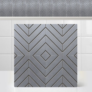 Industrial Anodized Aluminum Silver Metal Chevron Tile