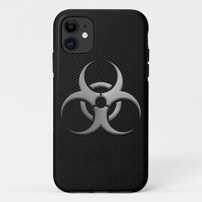 Industrial Bio Hazard Symbol with Steel Effect Case-Mate iPhone Case (Back)