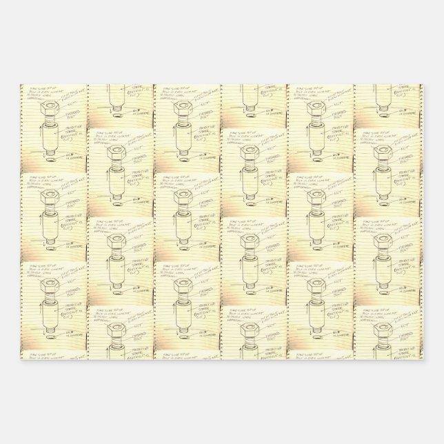 Industrial Bolt Print Wrapping Paper (Front 2)