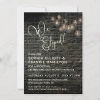 Industrial Brick Round Edison Lights, We Eloped!