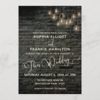 Industrial Brick Vintage Lights Typography Wedding