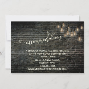 Industrial Bricks, Vintage Lights, Accommodations Save The Date