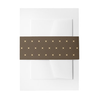 Industrial Brown Orange Twinkle Lights Pattern Invitation Belly Band