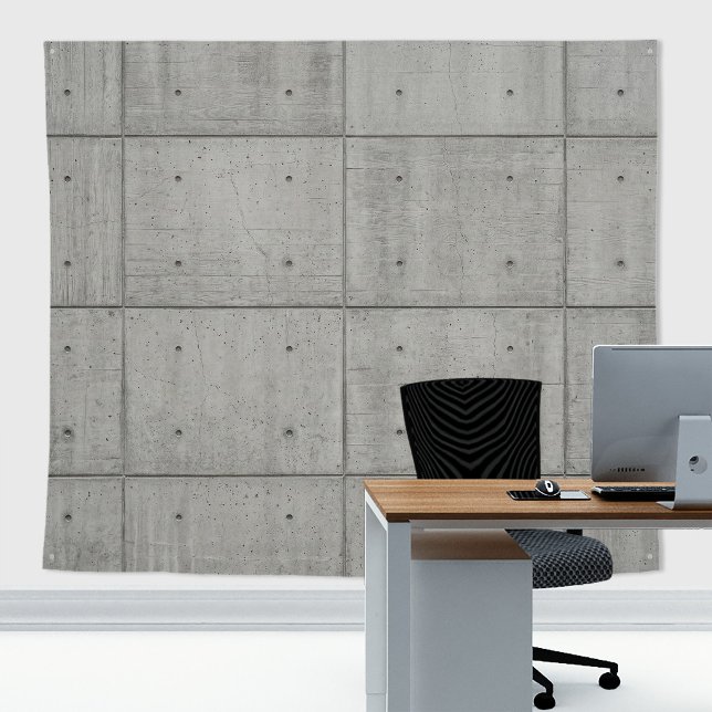  Industrial Brutalist Architecture Concrete Wall Tapestry (Industrial Concrete tapestry decor with stone  texture for zoom meetings backdrop or home decor)