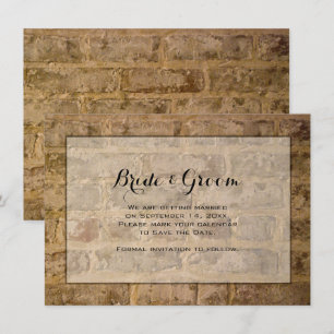 Industrial Chic Bricks Wedding Save the Date Invitation