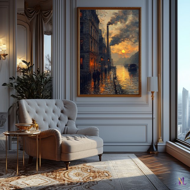 Industrial Cityscape at Sunset Impressionist Style Poster (Creator Uploaded)