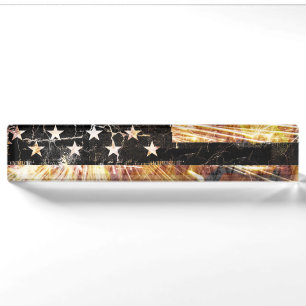 Industrial Construction Flag Sparks Nameplate