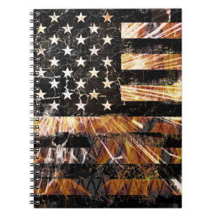 Industrial Construction Flag Sparks Notebook