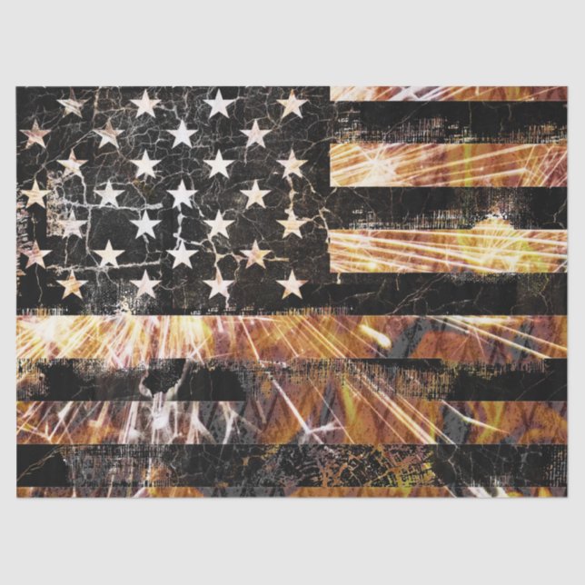 Industrial Construction Flag Sparks Tissue Paper (Front)