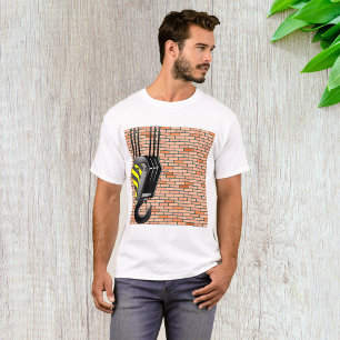 Industrial Crane Hook with Brick Wall T-Shirt