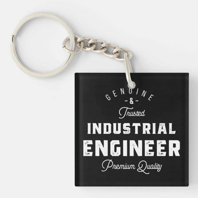 Industrial engineer, cool, engineer, engineering, keychain (Front)