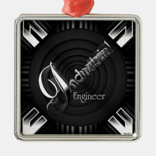 Industrial Engineer Deco Flare Metal Ornament
