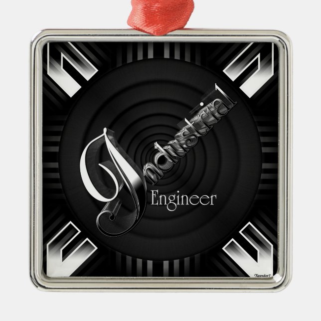 Industrial Engineer Deco Flare Metal Ornament (Front)