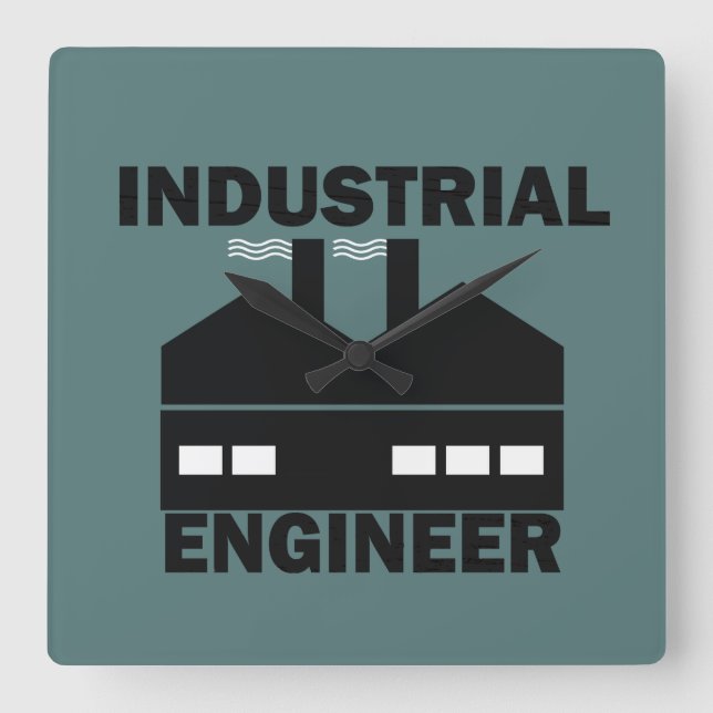 industrial engineer square wall clock (Front)